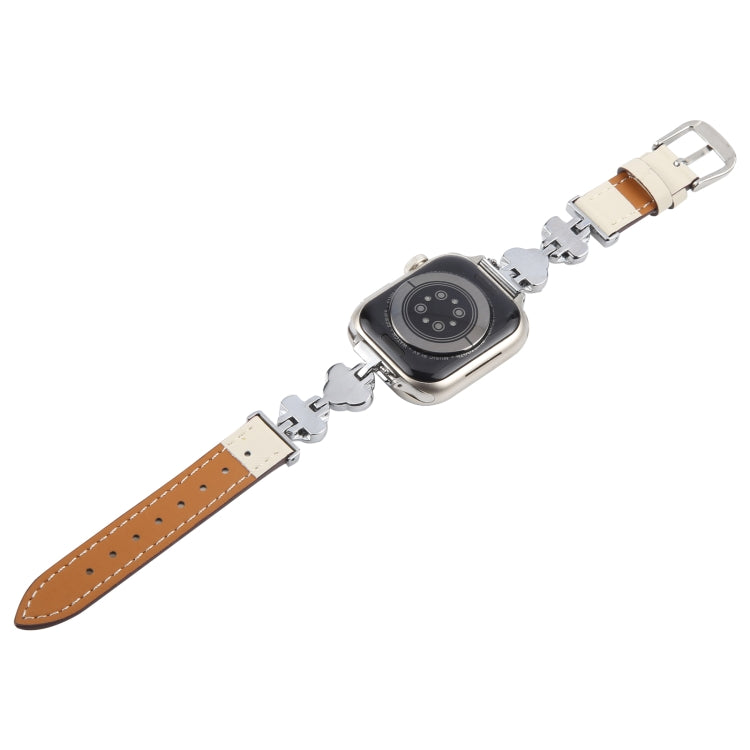 For Apple Watch 46mm / 49mm / 45mm / 44mm Microfiber Leather Diamond Slim Watch Band(White) by bashfashion