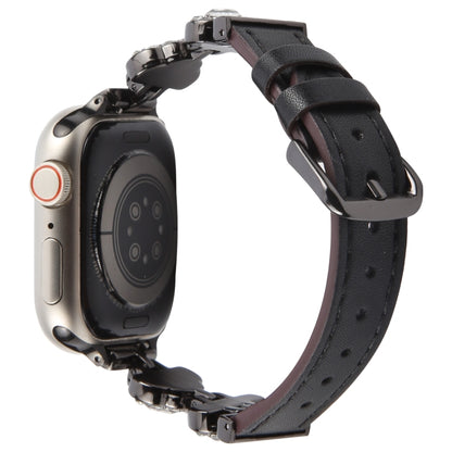 For Apple Watch 46mm / 49mm / 45mm / 44mm Microfiber Leather Diamond Slim Watch Band(Black) by bashfashion