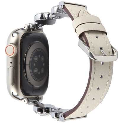 For Apple Watch 42mm / 41mm / 40mm / 38mm Microfiber Leather Diamond Slim Watch Band(White) by bashfashion