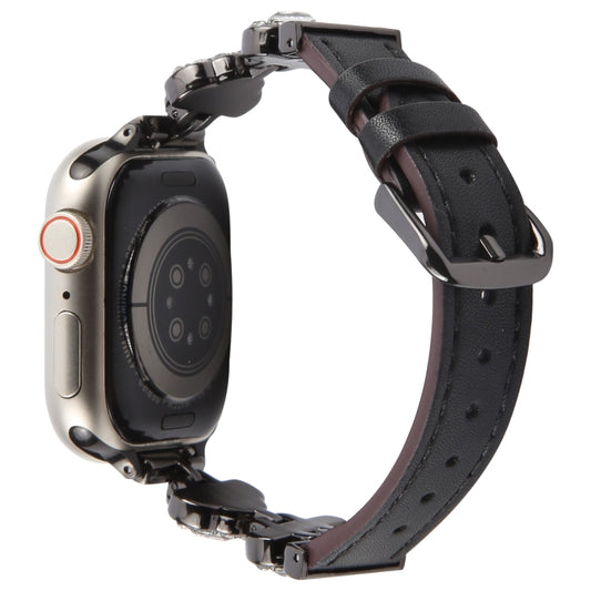 For Apple Watch 42mm / 41mm / 40mm / 38mm Microfiber Leather Diamond Slim Watch Band(Black) by bashfashion