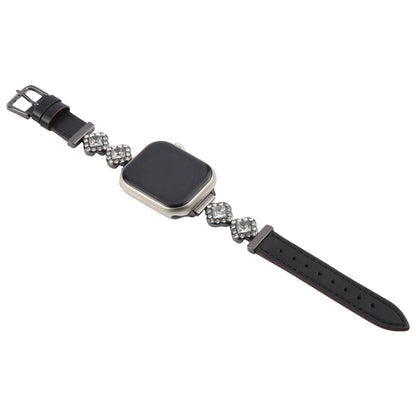For Apple Watch 42mm / 41mm / 40mm / 38mm Microfiber Leather Diamond Slim Watch Band(Black) by bashfashion