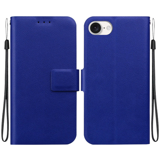 For iPhone 16e Ultra-thin Voltage Magnetic Buckle Leather Phone Case(Blue) by bashfashion