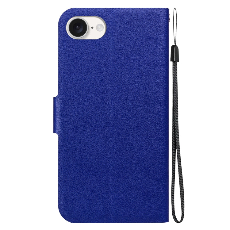 For iPhone 16e Ultra-thin Voltage Magnetic Buckle Leather Phone Case(Blue) by bashfashion