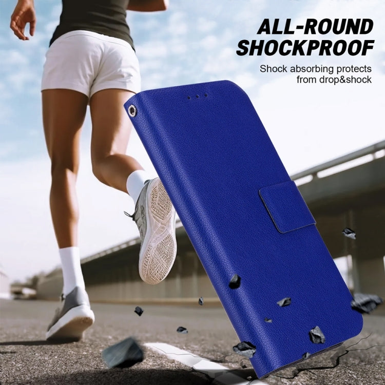 For iPhone 16e Ultra-thin Voltage Magnetic Buckle Leather Phone Case(Blue) by bashfashion