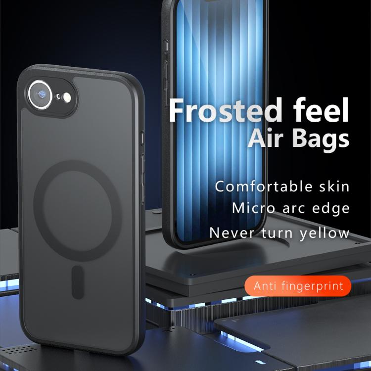 For iPhone 16e Armor MagSafe PC Hybrid TPU Phone Case(Frosted Black) by bashfashion