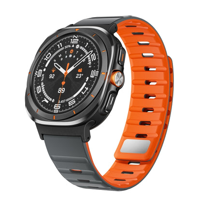 For Samsung Galaxy Watch Ultra 47mm / Ultra 2025 Magnetic Silicone Watch Band(Grey Orange+Black) by bashfashion