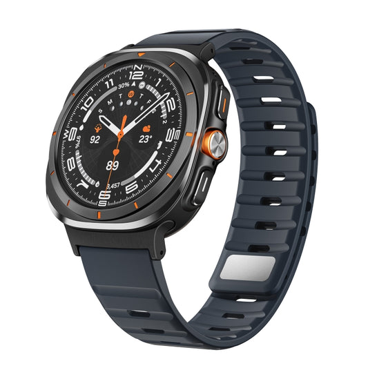 For Samsung Galaxy Watch Ultra 47mm / Ultra 2025 Magnetic Silicone Watch Band(Midnight Color+Black) by bashfashion