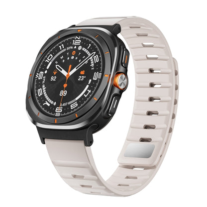 For Samsung Galaxy Watch Ultra 47mm / Ultra 2025 Magnetic Silicone Watch Band(Starlight+Black) by bashfashion