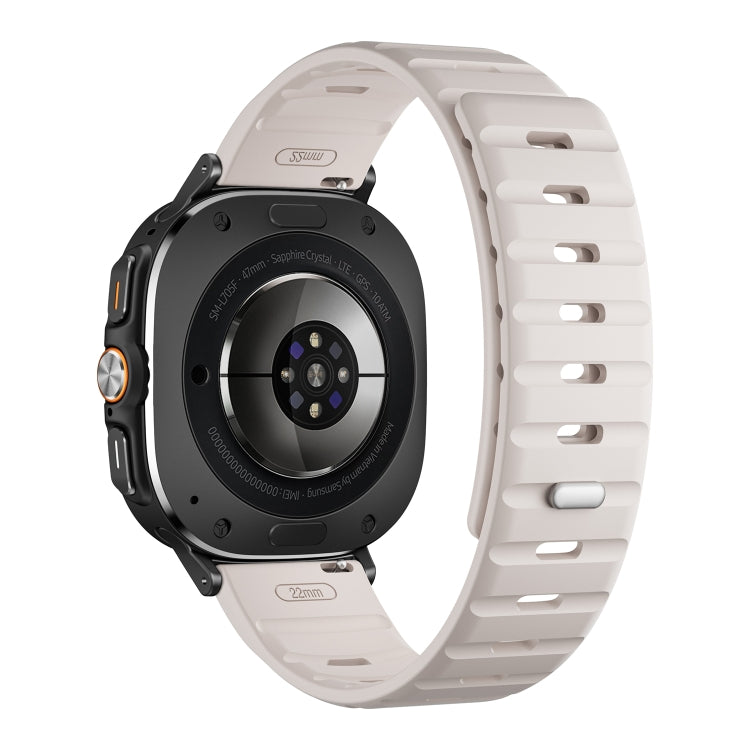 For Samsung Galaxy Watch Ultra 47mm / Ultra 2025 Magnetic Silicone Watch Band(Starlight+Black) by bashfashion