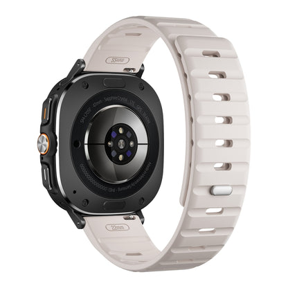 For Samsung Galaxy Watch Ultra 47mm / Ultra 2025 Magnetic Silicone Watch Band(Starlight+Black) by bashfashion