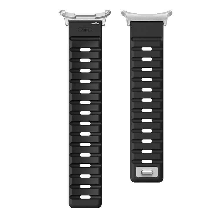 For Samsung Galaxy Watch Ultra 47mm / Ultra 2025 Magnetic Silicone Watch Band(Black+Silver) by bashfashion