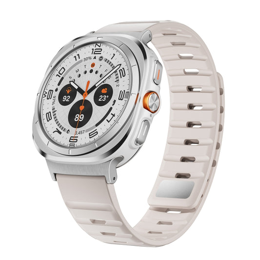 For Samsung Galaxy Watch Ultra 47mm / Ultra 2025 Magnetic Silicone Watch Band(Starlight+Silver) by bashfashion