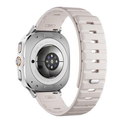 For Samsung Galaxy Watch Ultra 47mm / Ultra 2025 Magnetic Silicone Watch Band(Starlight+Silver) by bashfashion