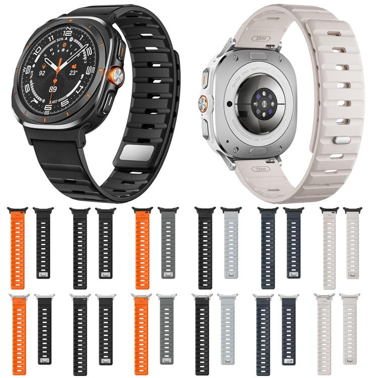 For Samsung Galaxy Watch Ultra 47mm / Ultra 2025 Magnetic Silicone Watch Band(Black+Black) by bashfashion