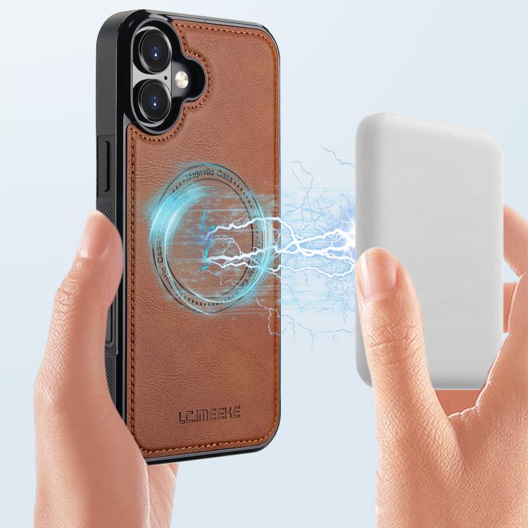 For iPhone 17 LC.IMEEKE Magsafe Phone Case(Brown) by LC.IMEEKE