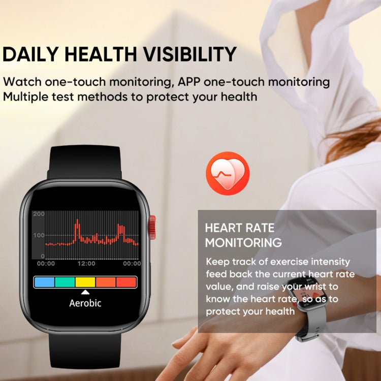 LC88 2 inch Square Screen BT Call Smart Watch, Heart Rate / Blood Pressure / Blood Oxygen / Sleep Monitoring(Black) by bashfashion