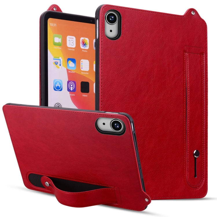For iPad 2025 / 2022 TPU Leather Back Tablet Case with Wristband(Red) by bashfashion