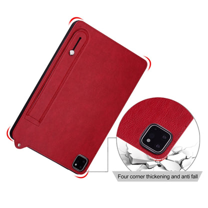 For Samsung Galaxy Tab A11+ / A9+ TPU Leather Back Tablet Case with Wristband(Red) by bashfashion