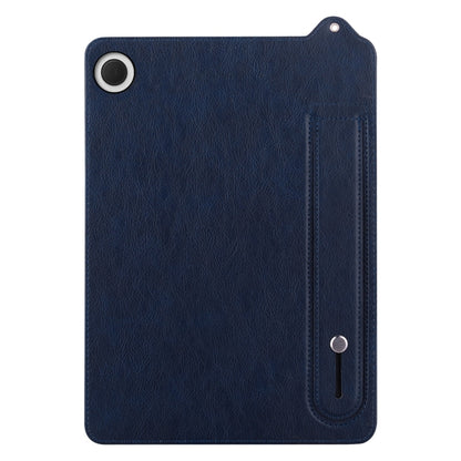 For Samsung Galaxy Tab A11+ / A9+ TPU Leather Back Tablet Case with Wristband(Dark Blue) by bashfashion
