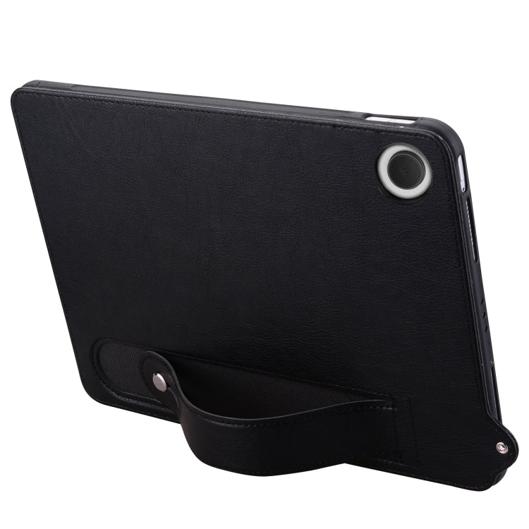 For Samsung Galaxy Tab A11+ / A9+ TPU Leather Back Tablet Case with Wristband(Black) by bashfashion