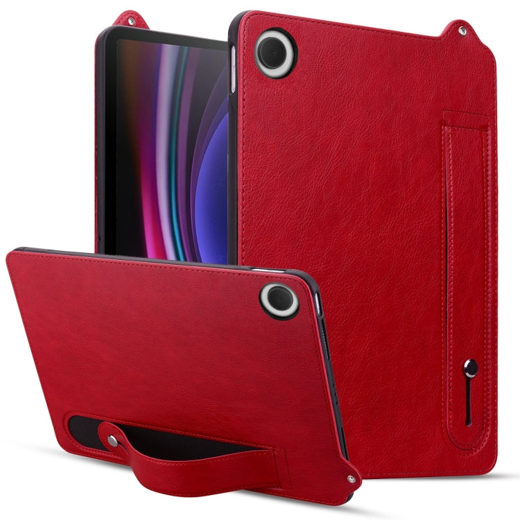 For Samsung Galaxy Tab A11 / A9 TPU Leather Back Tablet Case with Wristband(Red) by bashfashion