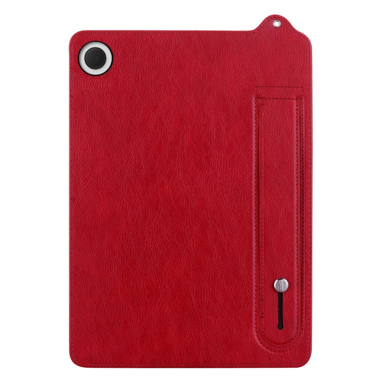 For Samsung Galaxy Tab A11 / A9 TPU Leather Back Tablet Case with Wristband(Red) by bashfashion