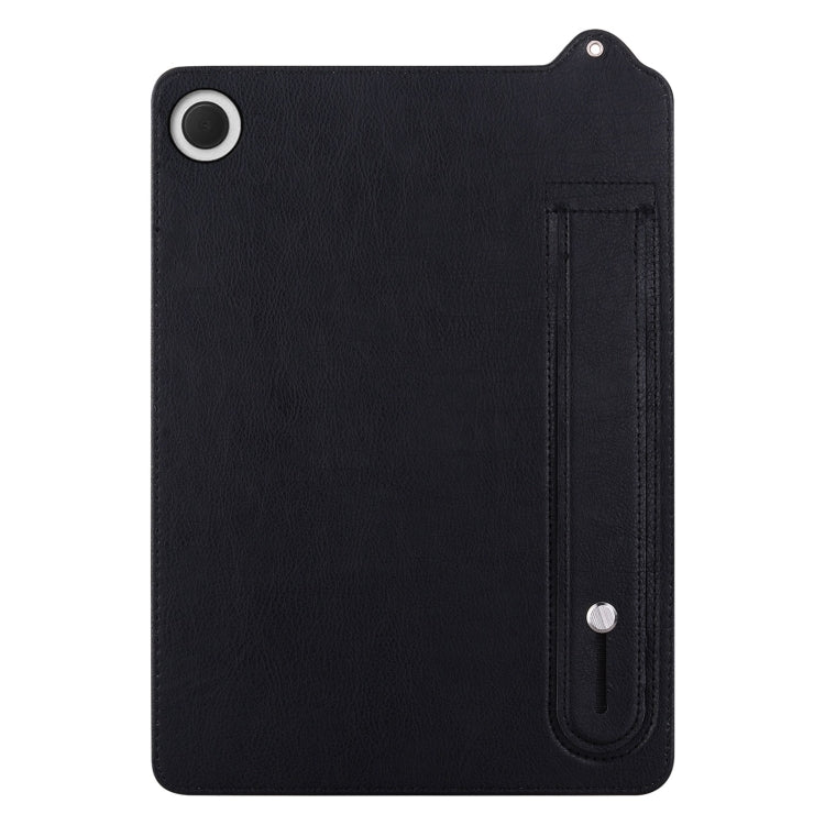 For Samsung Galaxy Tab A11 / A9 TPU Leather Back Tablet Case with Wristband(Black) by bashfashion