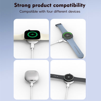 4 in 1 Portable Smart Watch Magnetic Wireless Charger(Black) by bashfashion