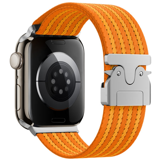 For Apple Watch 42mm / 41mm / 40mm / 38mm Parachute Buckle 4-Stripe Braided Nylon Watch Band(Orange Yellow) by bashfashion