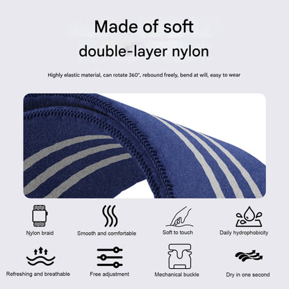 For Apple Watch 46mm / 49mm / 45mm / 44mm Parachute Buckle 3-Stripe Braided Nylon Watch Band(Blue White) by bashfashion