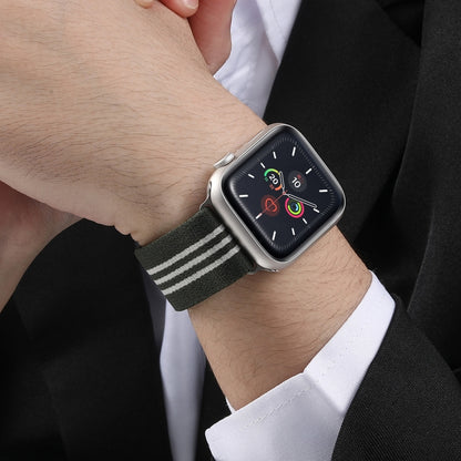 For Apple Watch 42mm / 41mm / 40mm / 38mm Parachute Buckle 3-Stripe Braided Nylon Watch Band(Blue White) by bashfashion