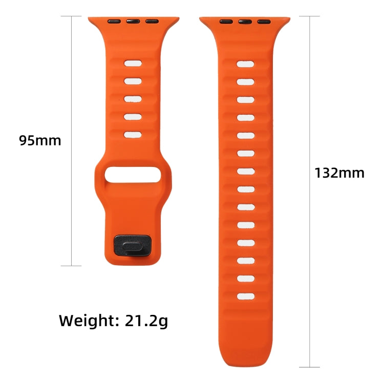 For Apple Watch 46mm / 49mm / 45mm / 44mm Horizontal Stripes Two-Color Silicone Watch Band(Grey Orange) by bashfashion