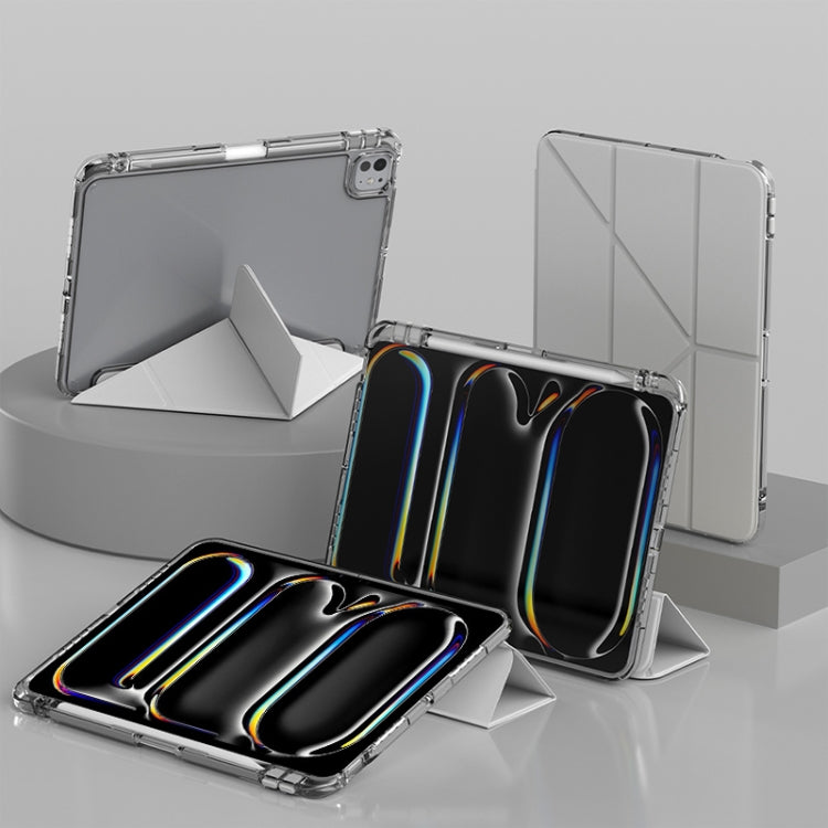 For iPad Pro 13 2025 / 2024 mutural Y-Shape Deformation Leather Tablet Case(Grey) by Mutural