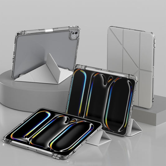 For iPad Pro 13 2025 / 2024 mutural Y-Shape Deformation Leather Tablet Case(Grey) by Mutural