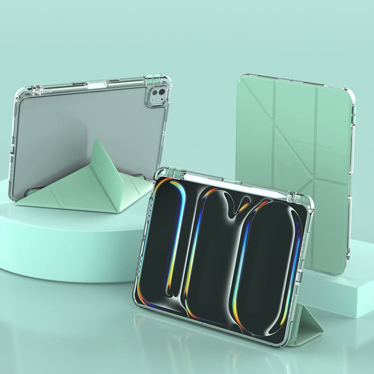 For iPad Pro 13 2025 / 2024 mutural Y-Shape Deformation Leather Tablet Case(Green) by Mutural