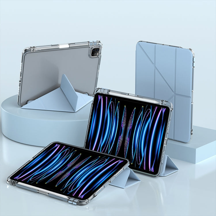 For iPad Air 13 2024 / 2025 mutural Y-Shape Deformation Leather Tablet Case(Ice Blue) by Mutural