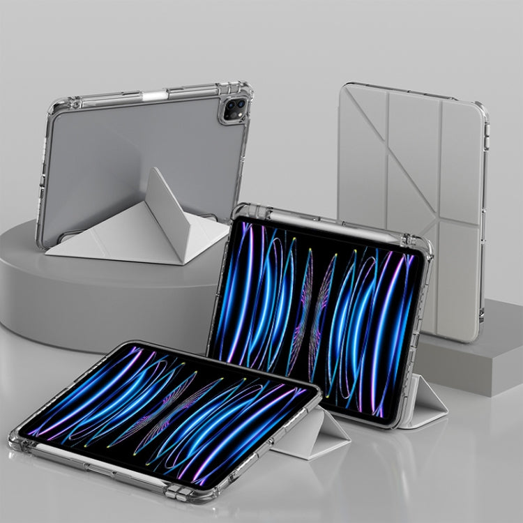 For iPad Air 13 2024 / 2025 mutural Y-Shape Deformation Leather Tablet Case(Grey) by Mutural