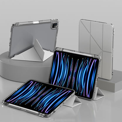 For iPad Air 13 2024 / 2025 mutural Y-Shape Deformation Leather Tablet Case(Grey) by Mutural