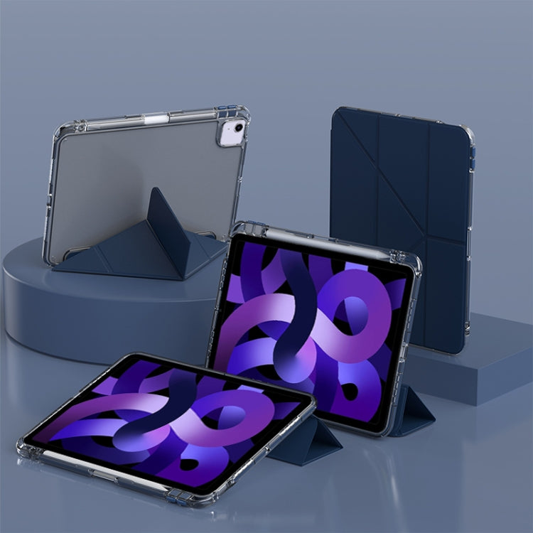 For iPad Air 11 2025 / 2024 mutural Y-Shape Deformation Leather Tablet Case(Navy Blue) by Mutural