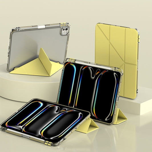 For iPad Pro 11 2025 / 2024 mutural Y-Shape Deformation Leather Tablet Case(Yellow) by Mutural
