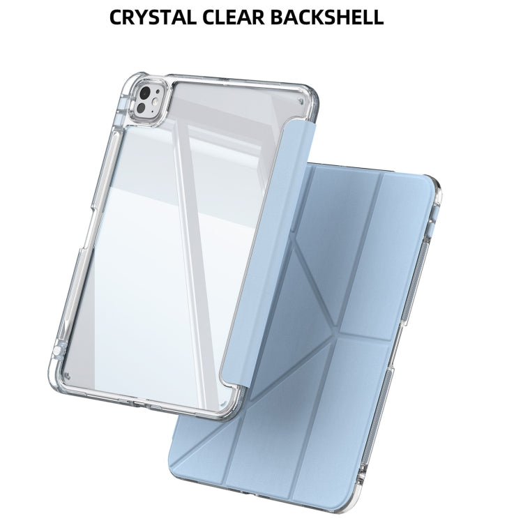 For iPad Air 11 2025 / 2024 mutural Y-Shape Deformation Leather Tablet Case(Ice Blue) by Mutural