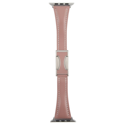 For Apple Watch 42mm / 41mm / 40mm / 38mm Slim Magnetic Buckle Genuine Leather Watch Band(Smoky Purple) by bashfashion