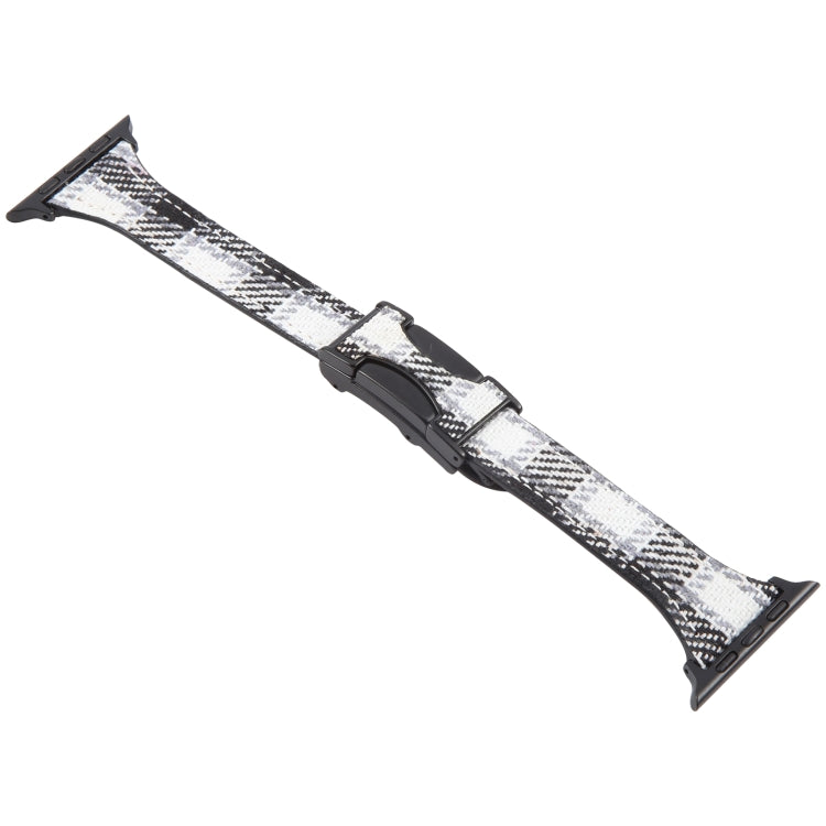 For Apple Watch 42mm / 41mm / 40mm / 38mm Slim Magnetic Buckle Napped Fabric Leather Watch Band(Grey) by bashfashion