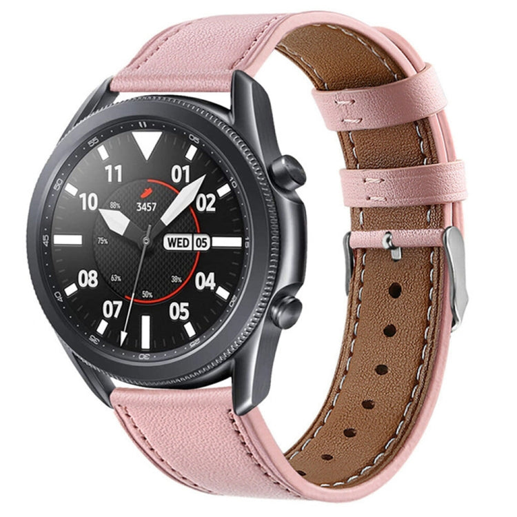 For Galaxy Watch 3 45mm Leather Watch Band(Pink) by bashfashion