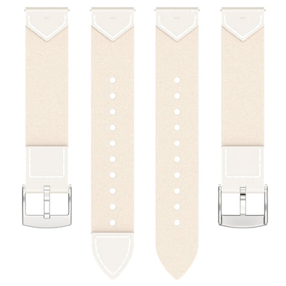 For Huawei Watch GT 5 41mm / GT 5 Pro 42mm Stitched Nylon Denim Watch Band(White) by bashfashion