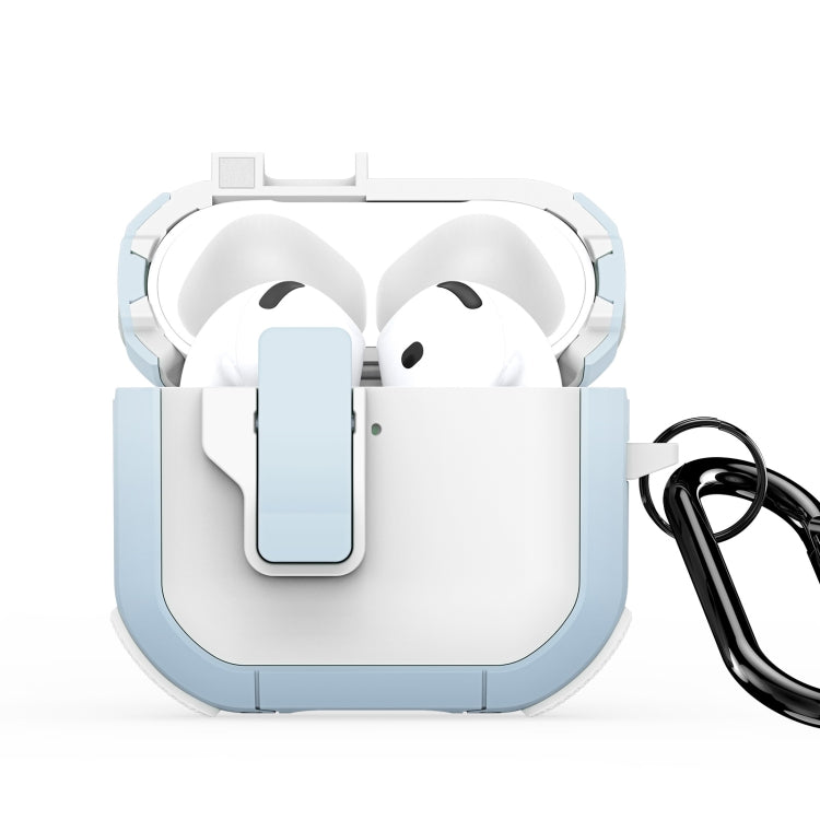 For AirPods 4 DUX DUCIS PECP Series Split Earphone Case with Hook(Blue White) by DUX DUCIS