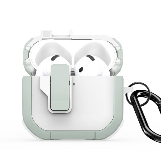 For AirPods 4 DUX DUCIS PECP Series Split Earphone Case with Hook(Green White) by DUX DUCIS