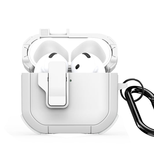 For AirPods 4 DUX DUCIS PECP Series Split Earphone Case with Hook(White) by DUX DUCIS