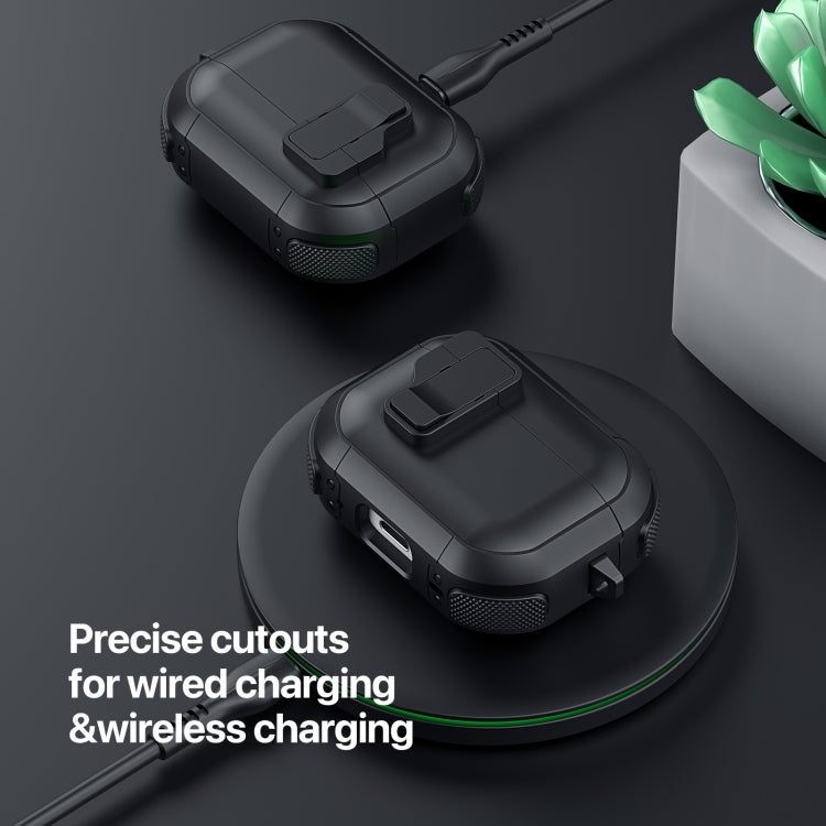 For AirPods Pro 2 DUX DUCIS PECP Series Split Earphone Case with Hook(Black) by DUX DUCIS