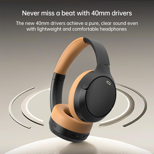 BT056 Noise Reduction Sports Stereo Wireless Deep Bass On-Ear Bluetooth Earphone(Beige) by bashfashion